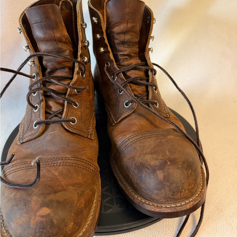 Red Wing Shoes Dark Brown Leather Boots - Iron Ranger 8085